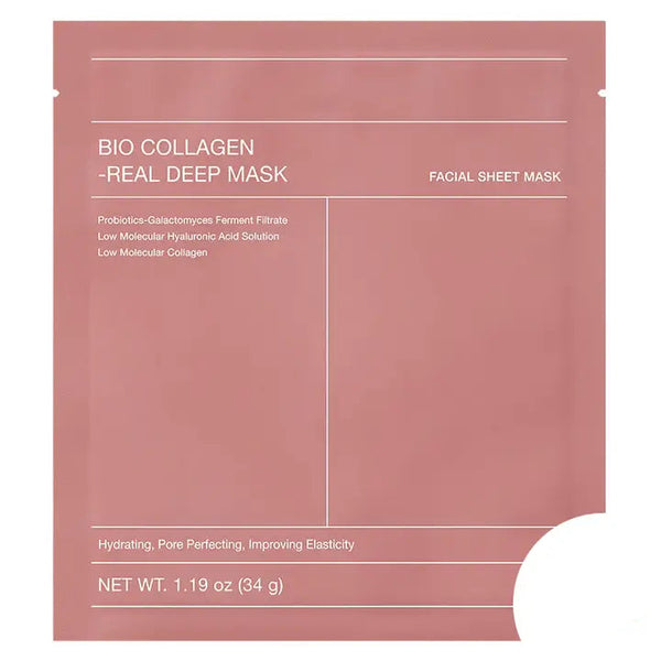 Koreansk Bio-Collagen Ansiktsmaske – Fuktighetsgivende Kollagenmaske med Niacinamid, Hyaluronsyre og Fermenterte Aktiver (20 stk)