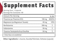 Thiamega – Høydose Thiamine Complex Vitamin B1 i fire avanserte former (60 kapsuler)