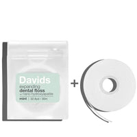 Davids Expanding Dental Floss – Påfyllbar tanntråd med dispenser + refill (60 m / mintsmak)