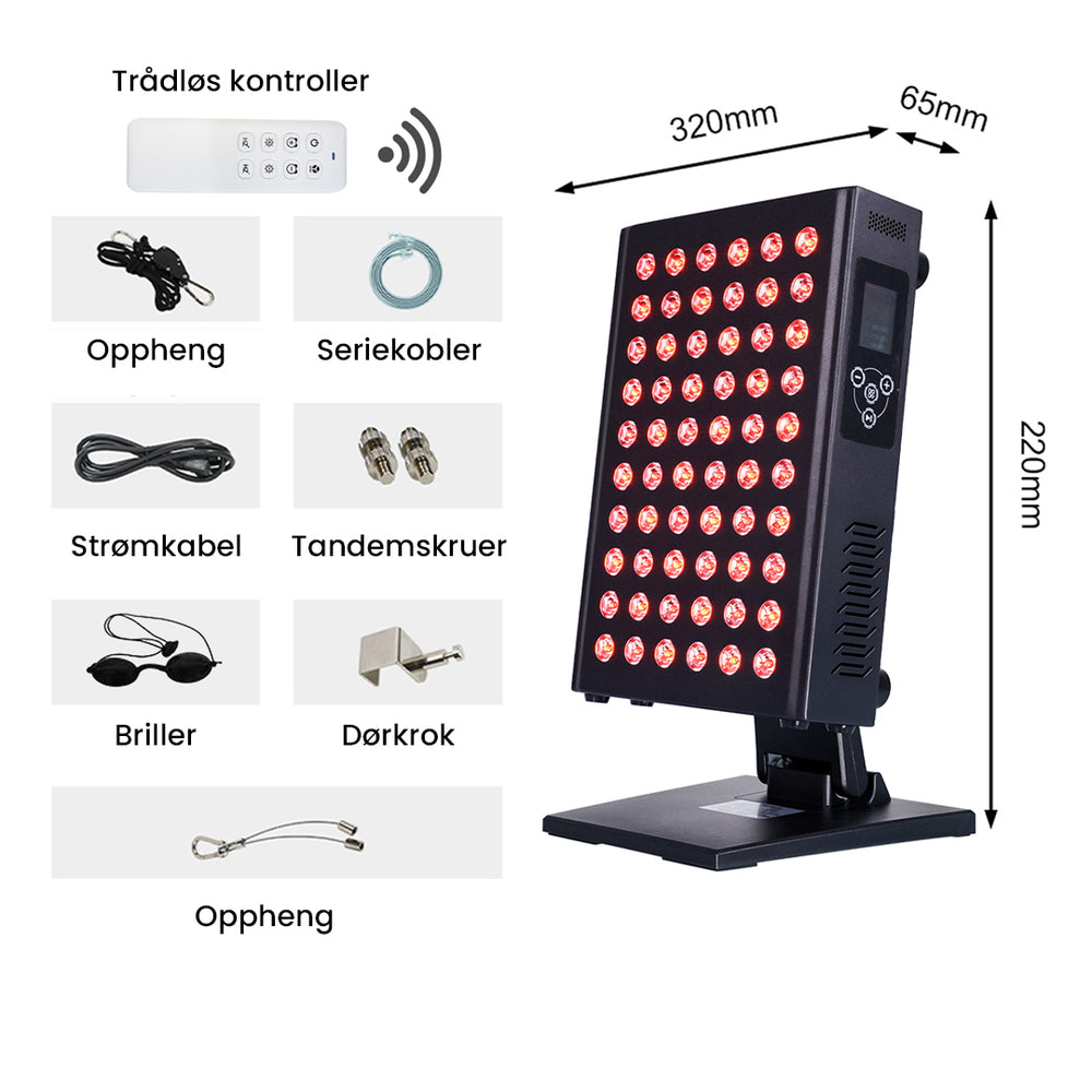 NORSE E300 - Rødt og nær infrarødt lysterapipanel