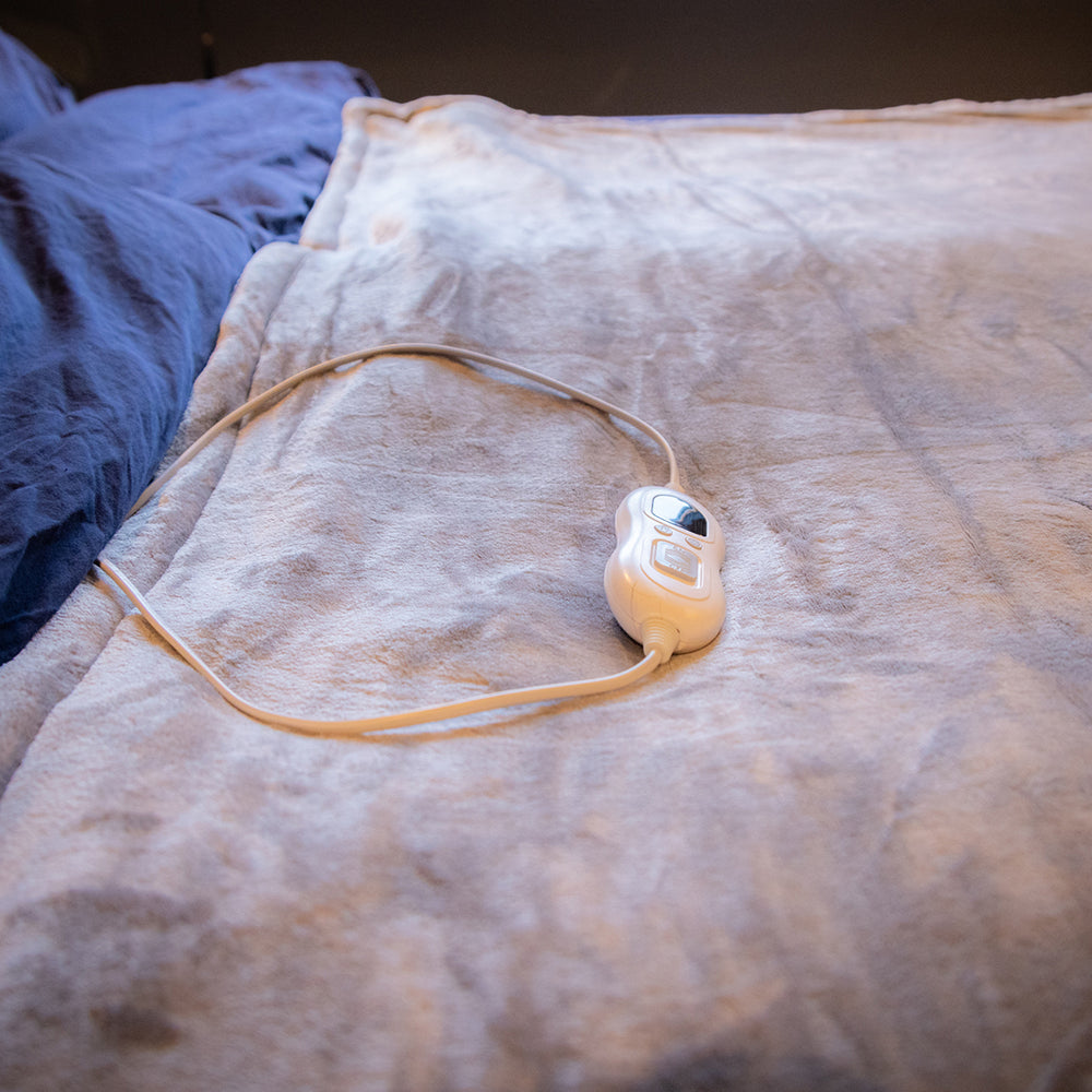 Stort elektrisk varmeteppe – 130 x 180 cm - Varmt i seng, sofa eller stol